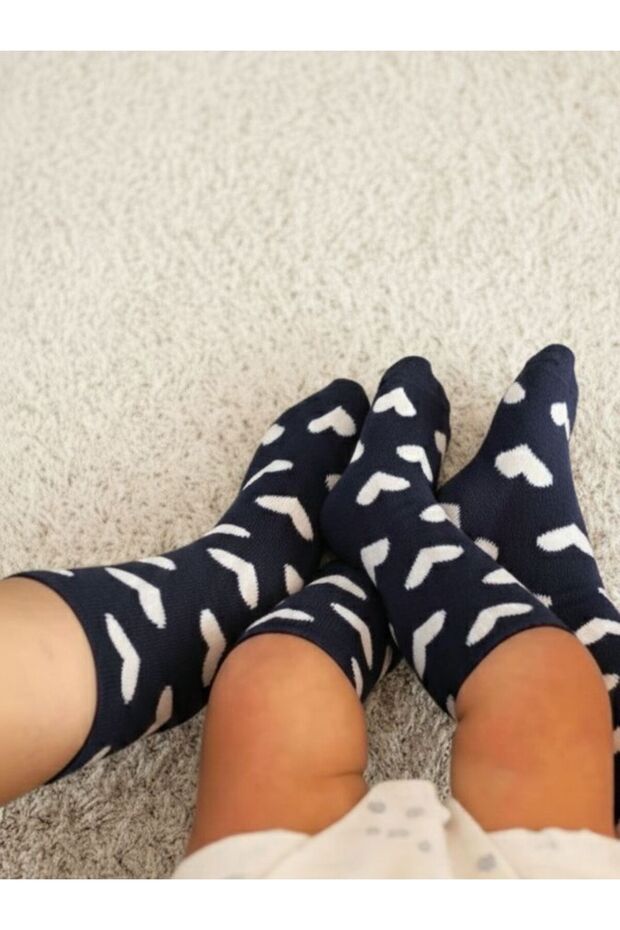 Baby Girl Heart Patterned Mother Baby Socks Set Mother Baby Combination