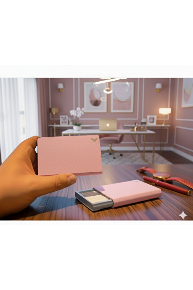 Sigara kutusu /Sigara Tabakası 10 lu Uzun Silim Sigara Kutusu Sert Plastik 1 Adet Pembe\Gri - 1