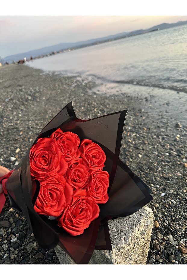 7’li Kırmızı Solmayan Gül Buketi - 5