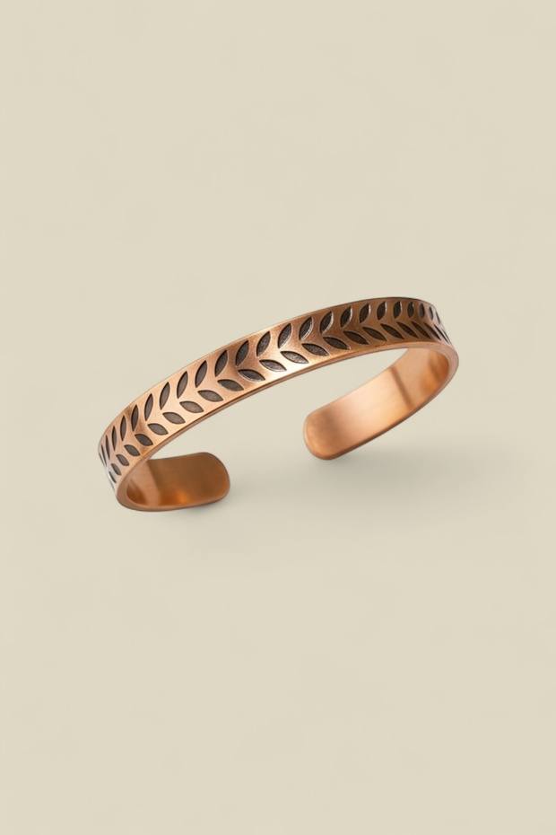 Pure Copper-Brass Olive Leaf Bracelet Abundance Abundance