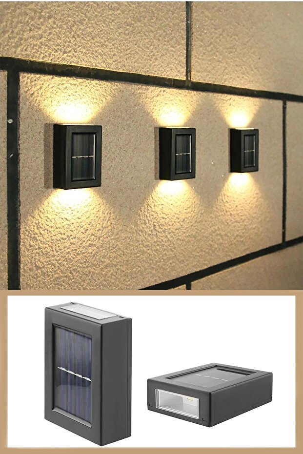 2Adet Solar Çift Taraflı Aplik Duvar Lamba - 2