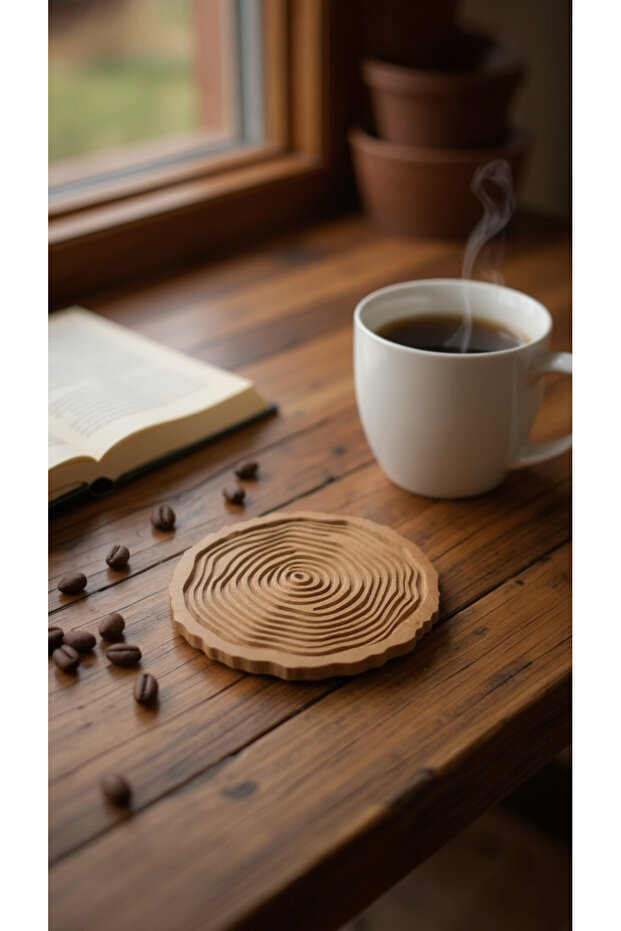 حلقات خشبية 2 قاعدة أكواب - 2