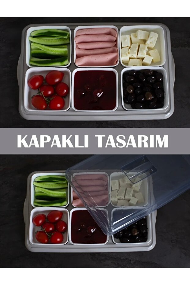 6-Piece Breakfast Set Breakfast Storage Container - Breakfast Set with Lid - Storage Container with Tray - 5