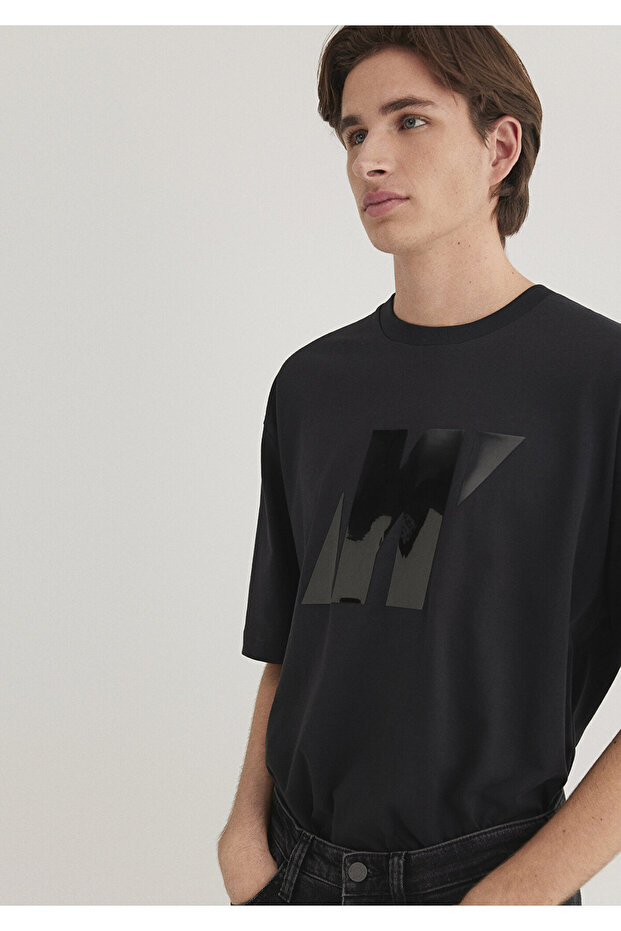 Pro Logo Black T-Shirt Relaxed Fit / Relaxed Cut 0612752 -71379