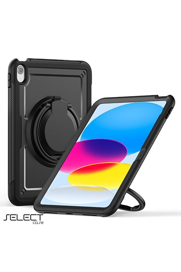 جراب مقاوم للصدمات لجهاز iPad 9th مقاس10.2بوصة - تصميم آمن للأطفال مع حامل دوار 360 درجة وثيرمولاين - 1