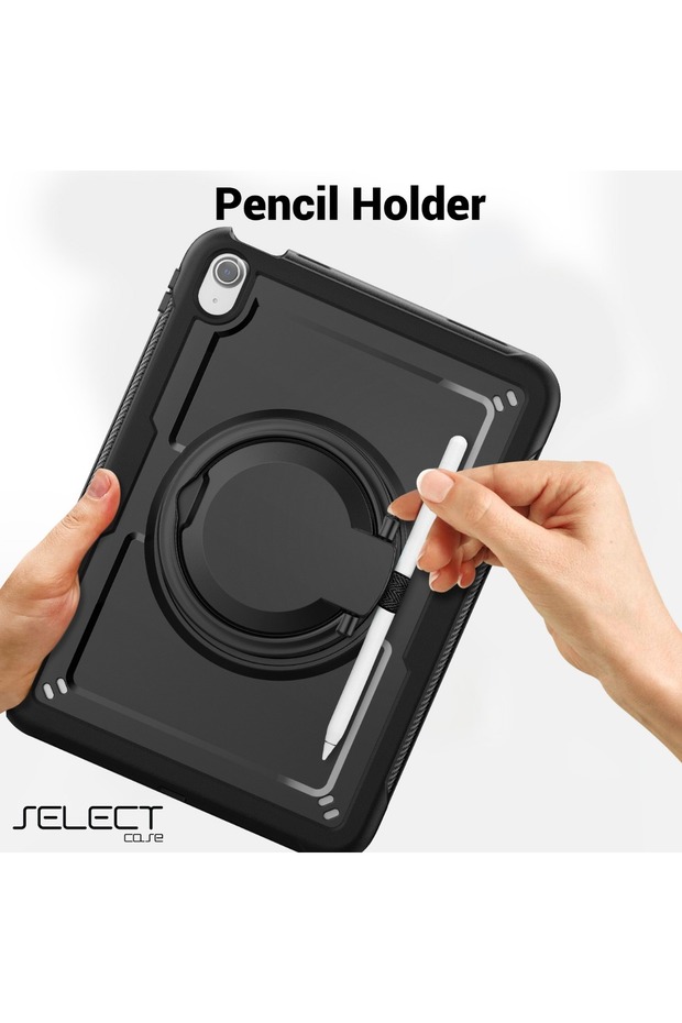 جراب مقاوم للصدمات لجهاز iPad 9th مقاس10.2بوصة - تصميم آمن للأطفال مع حامل دوار 360 درجة وثيرمولاين - 7