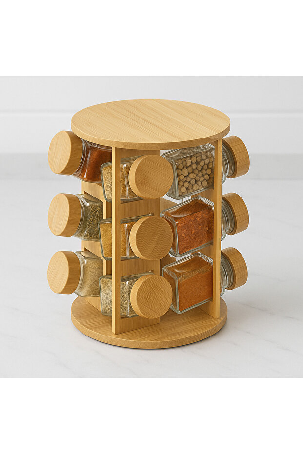 Bambu Dönerli 12’li Cam Baharatlık Seti - 2