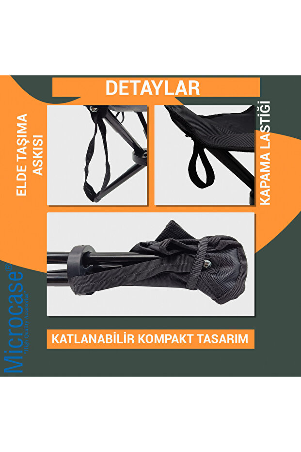 Çok Amaçlı Katlanabilir Seyahat Kamp Balıkçı Metro Metrobüs Tramvay için Tabure 30 cm AL5336 - 5