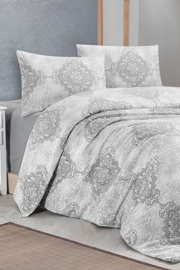 Ethnic Gray 100% Cotton (No Sheets) Single Duvet Cover Set 160X200 cm