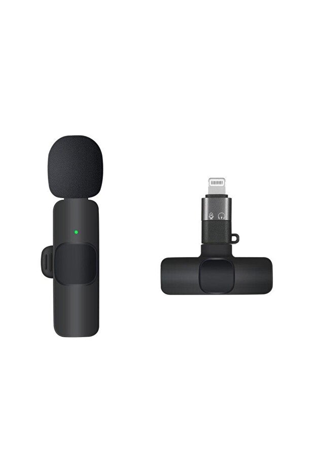 K8 Kablosuz Taşınabilir Yaka Mikrofonu Lightning Iphone - 4