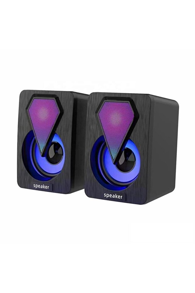 Torima Kablolu Hoparlör 1+1 3.5mm Jack Multimedia Bilgisayar Hoparlörü D04 Siyah