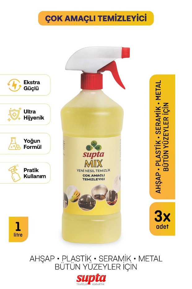 Mix Çok Amaçlı Temizlik Maddesi 1 Lt 3 Adet - 1