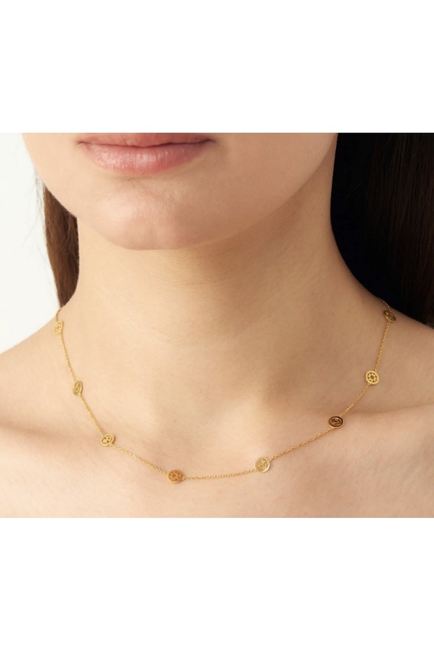 Çelik Sembol Vida Alya Kolye - 2