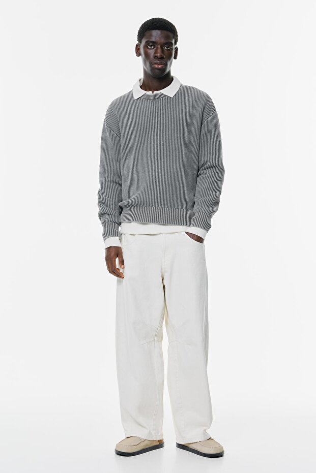 Asit yıkamalı örgü kazak - 3