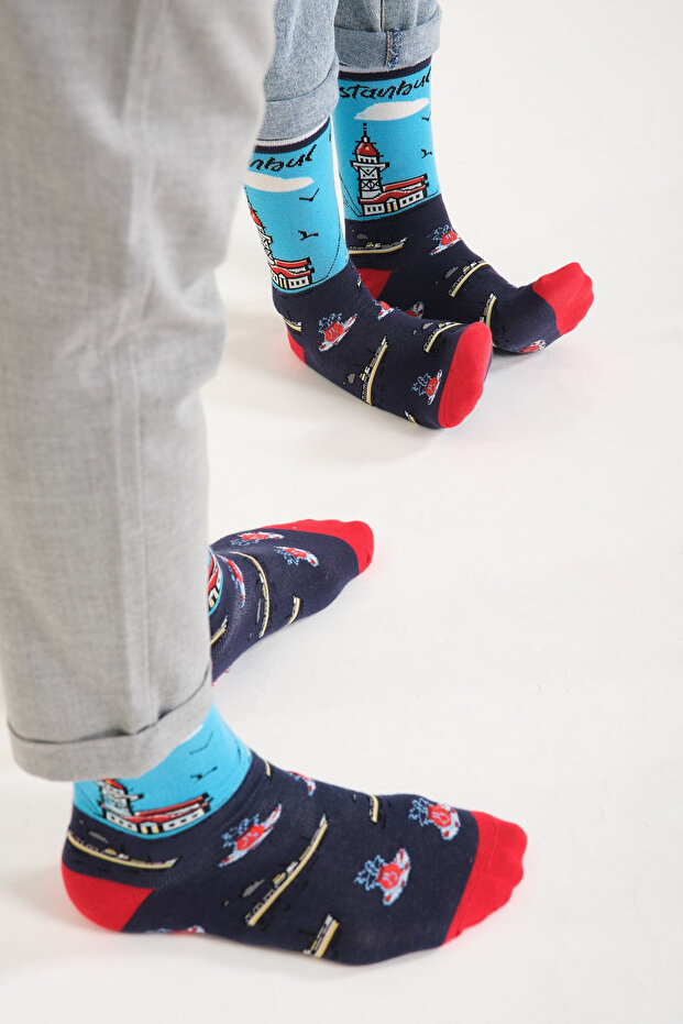 جوارب منقوشة على شكل برج العذراء - 3