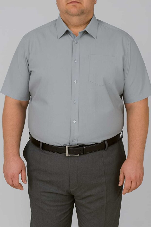 Plus Size Battal Short Sleeve Pocket Shirt 2Xl,3Xl,4Xl
