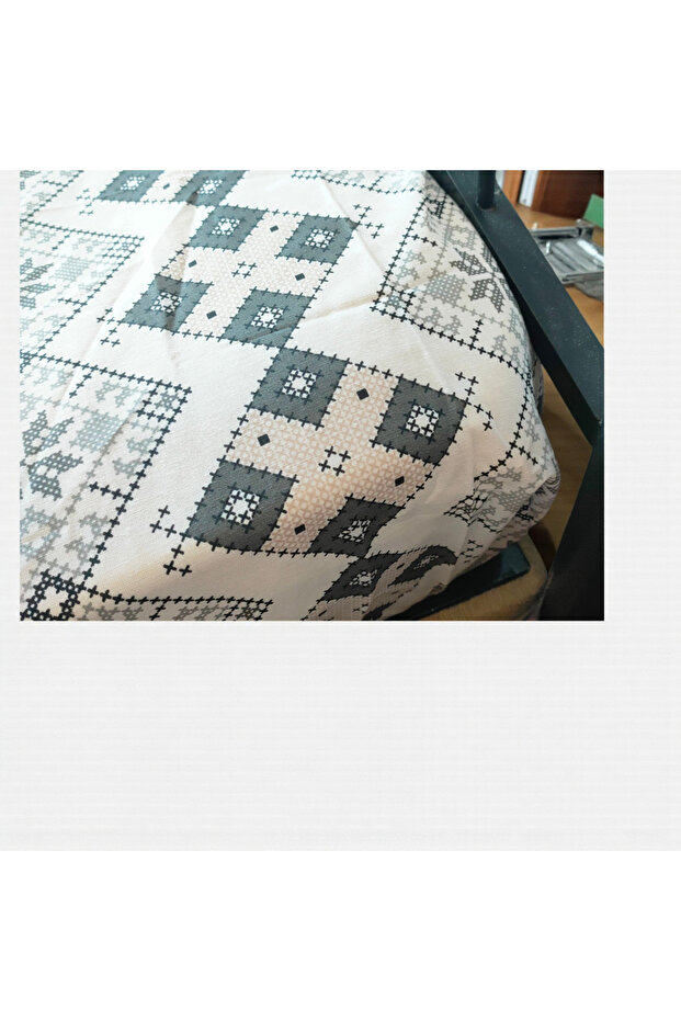 طقم غطاء لحاف رانفورس مزدوج بنمط هندسي باللون الرمادي - 3