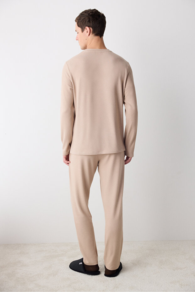 Cosy Bej Pantolon Pijama Takımı - 5