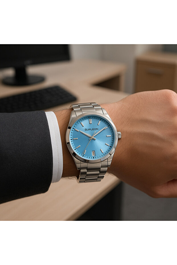 Supleon Çelik Kordon Takvimli Erkek Kol Saati - 1