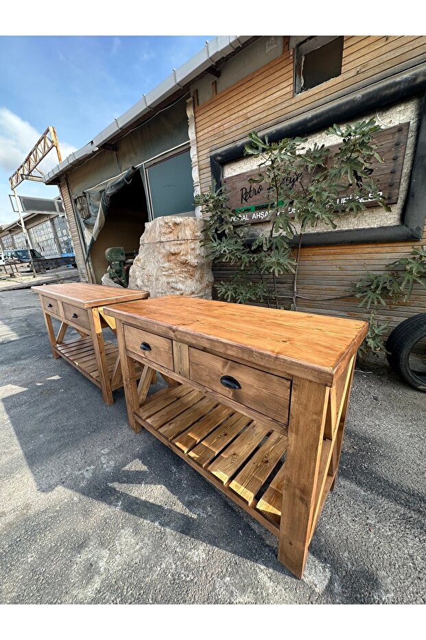 Masif Ahşap Dresuar Banyo Dolabı - 3