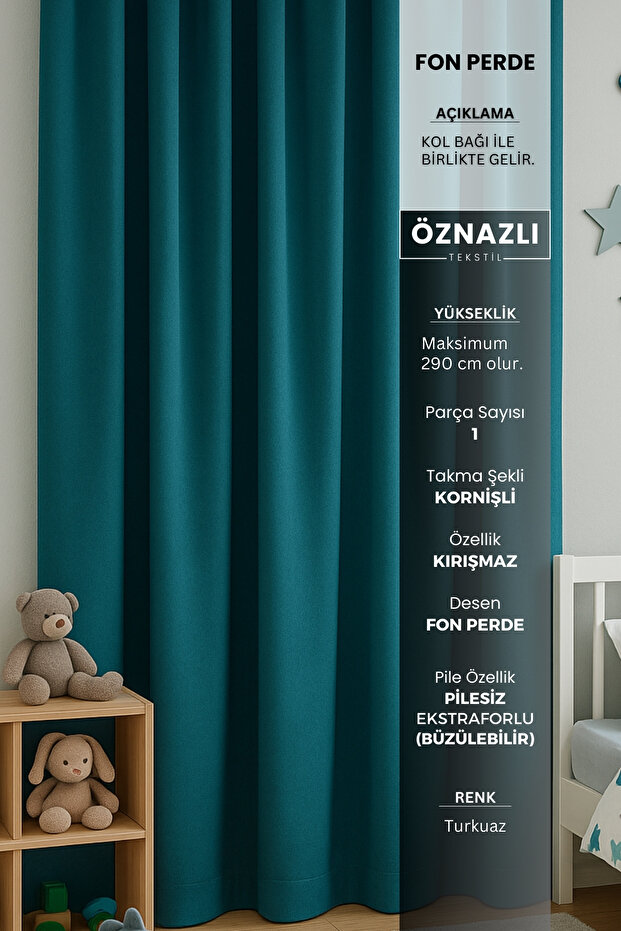 Fonluk Kumaş Pilesiz Perde - 2