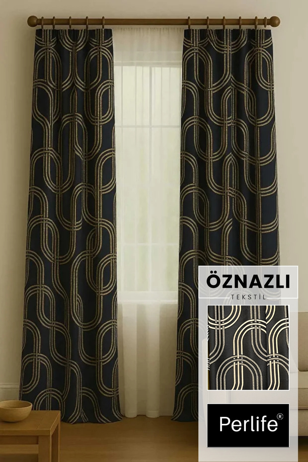 Custom Design Heavy Weight Ramforce Luxury Background Curtain (No Pleats, Straight Installation, Suitable for Cornice, Tieback)