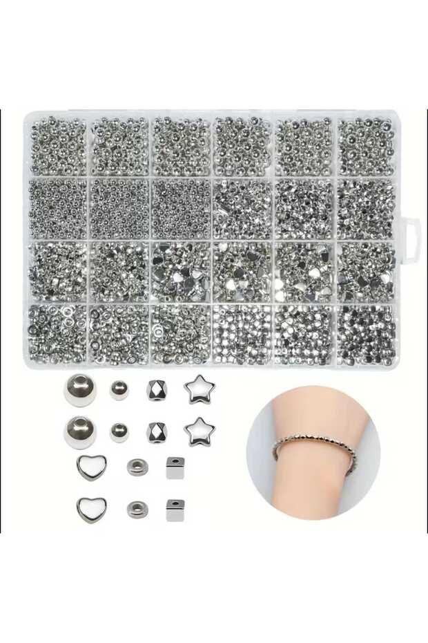 yiğit aksesuar Dev Gümüş Plastik Yuvarlak ve Şekilli Ara aparat boncuk bileklik kolye takı yapım malzemeleri