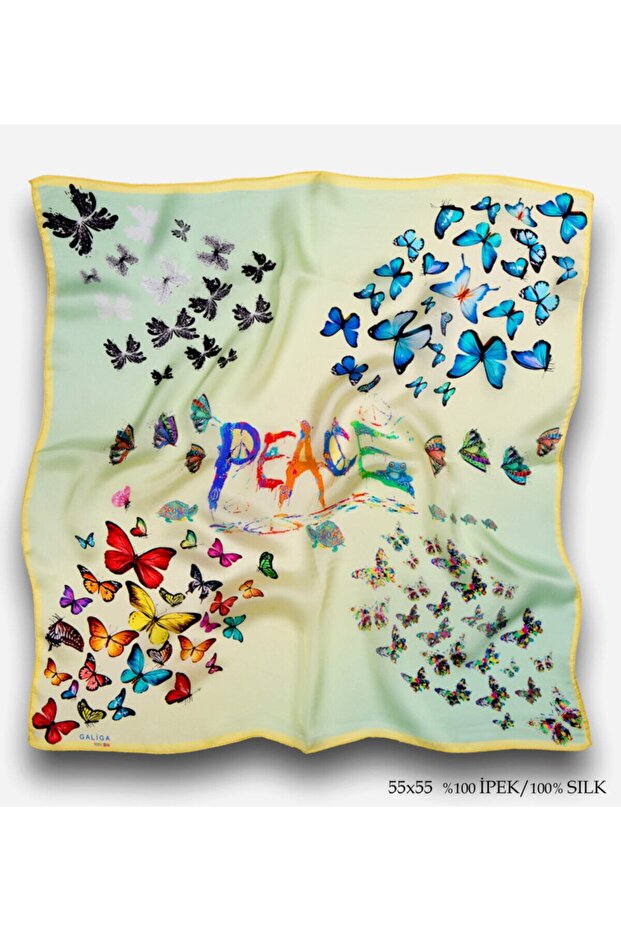 Peace %100 Ipek Fular 55x55cm - 1