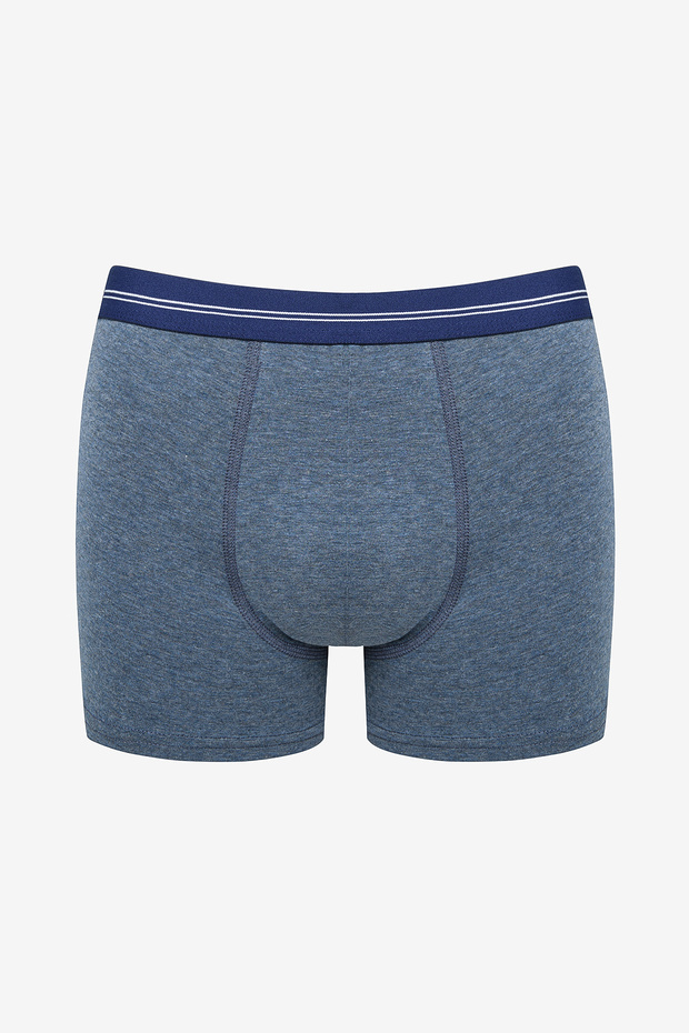 Erkek Pamuklu Triangle İndigo Boxer - 4
