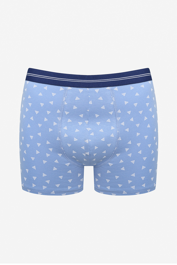 Erkek Pamuklu Triangle İndigo Boxer - 2