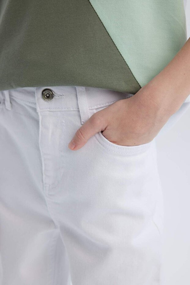 Erkek Çocuk Straight Fit Düz Paça Basic Düz Jean Pantolon B5616A825SM - 5