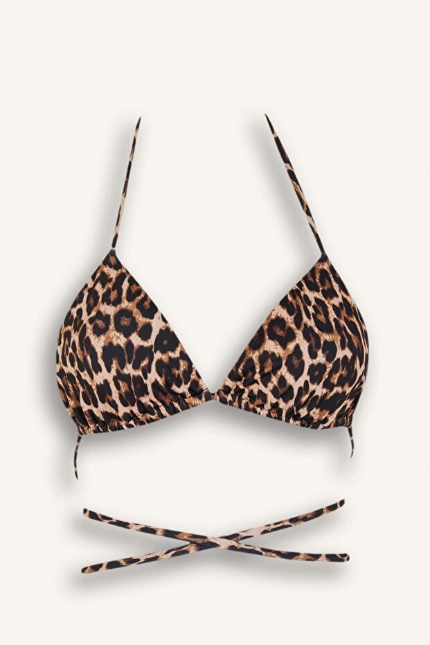 Fall in Love Regular Fit Leopar Desenli Bikini Üstü A0695AX23SM - 1