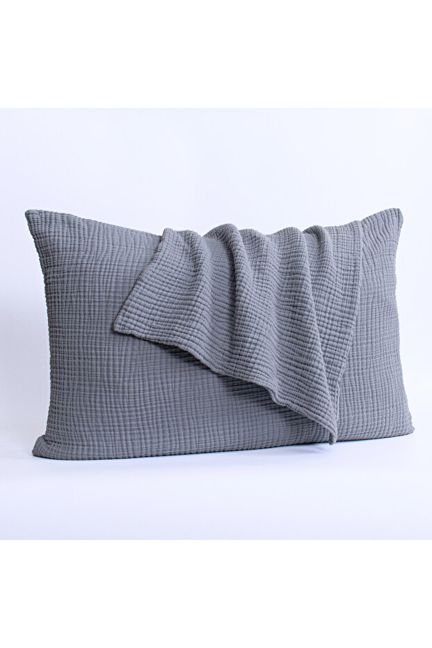 Luxury Muslin Pillowcase 2 Pieces - 100% Cotton 4-Layer High Quality Muslin Pillowcase Set