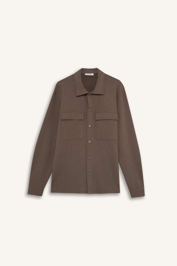 Regular Fit Twill Uzun Kollu Gömlek E7689AX25AU - 7