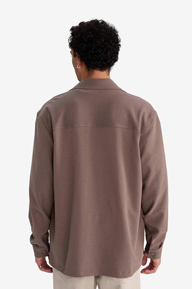 Regular Fit Twill Uzun Kollu Gömlek E7689AX25AU - 6