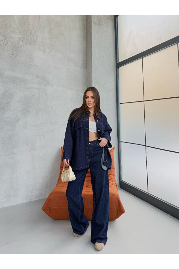 Zestaw dżinsowy z paskiem - 3