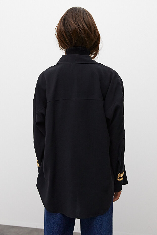 Apoletli Oversize Gömlek - 8