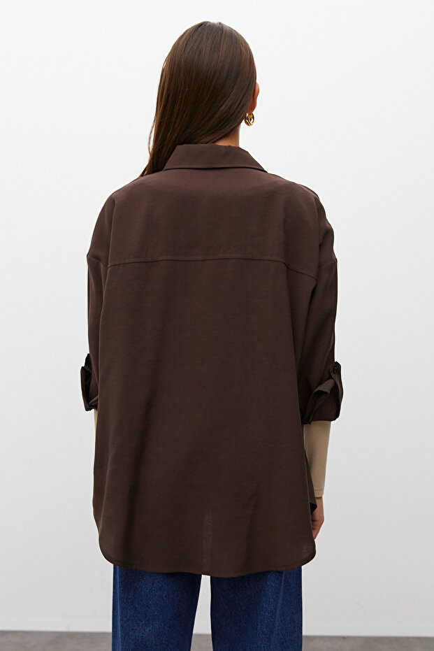 Apoletli Oversize Gömlek - 8