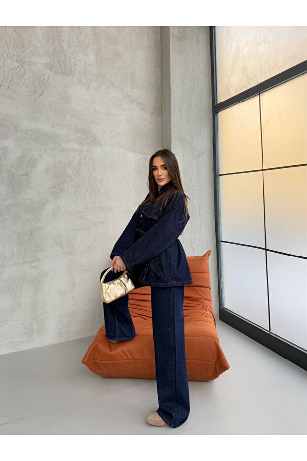 Zestaw dżinsowy z paskiem - 7