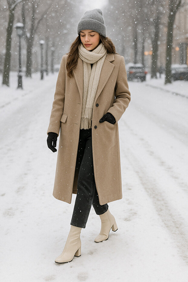 Botine elastice cu toc, cu fermoar lateral - 4