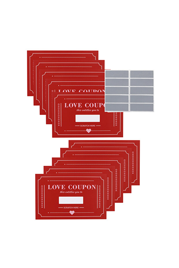 10Pcs Red 10Pcs/20Pcs Scratch-Off Love Coupons Couple Scratch Off Cards Valentine's Day Wedding Anni