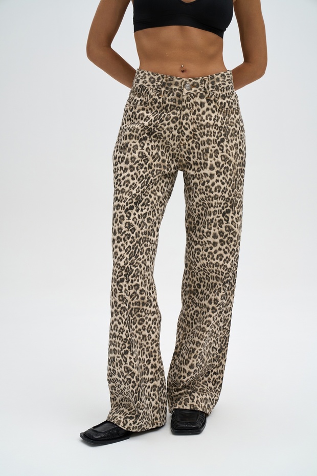 Marian Leopard Patterned Jean Pants - 2