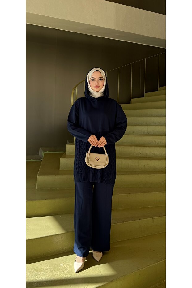 Cross Hair Braided Knitwear Set
