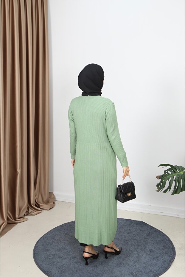 Cep Detaylı Merserize Uzun Hırka - 6