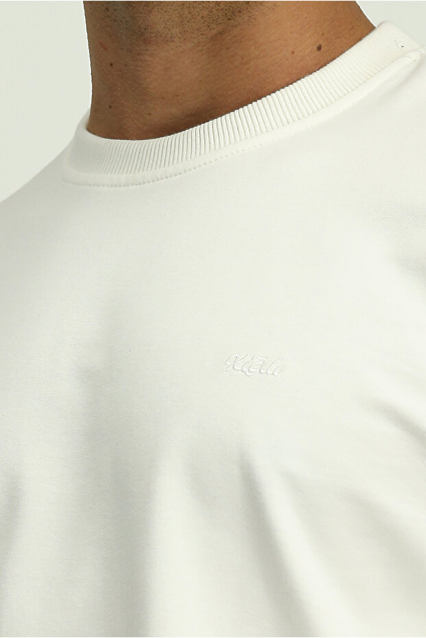 Bisiklet Yaka Regular Fit Nakışlı Basic Sweatshirt - 6