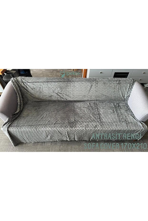 Kaymaz Tabanlı Wellsoft Koltuk Örtüsü 170x210 cm – Petek Desen, Modern Kanepe Örtüsü - 1