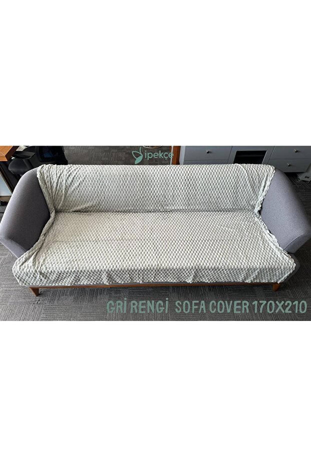 Kaymaz Tabanlı Wellsoft Koltuk Örtüsü 170x210 cm – Petek Desen, Modern Kanepe Örtüsü - 1