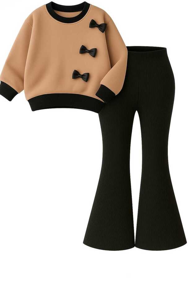 Girl's Suit with Bow Detail Leggings
