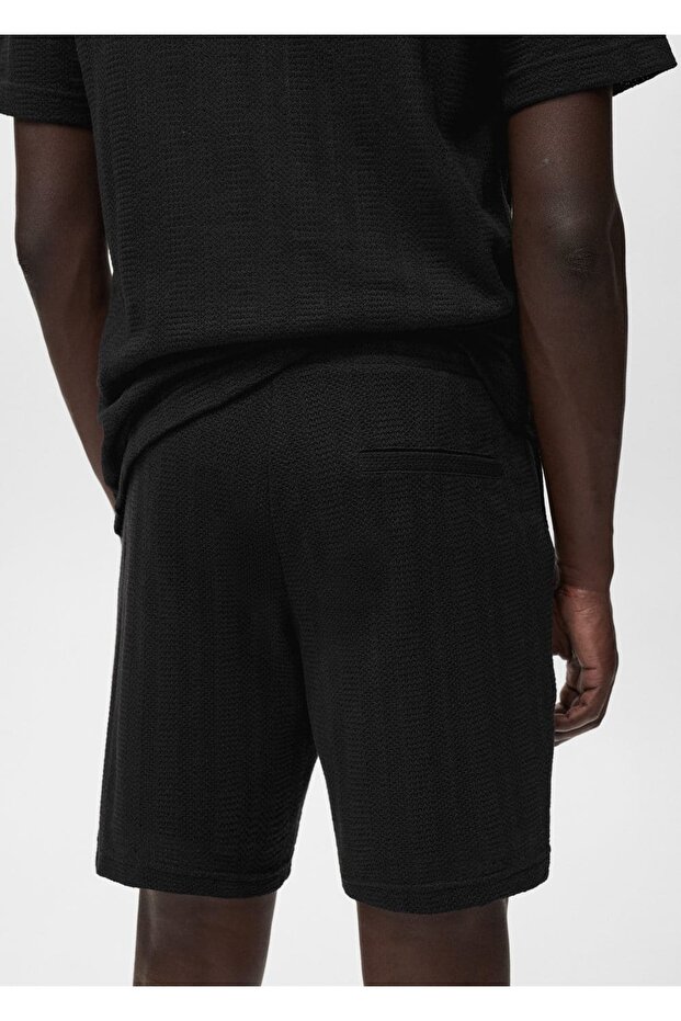 Kalıplı triko bermuda şort - 7