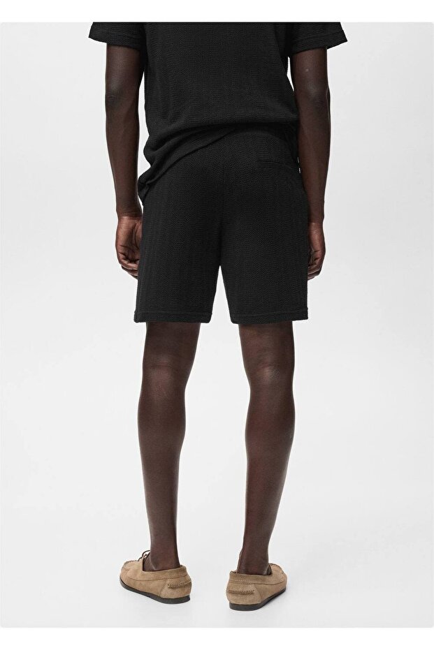 Kalıplı triko bermuda şort - 4